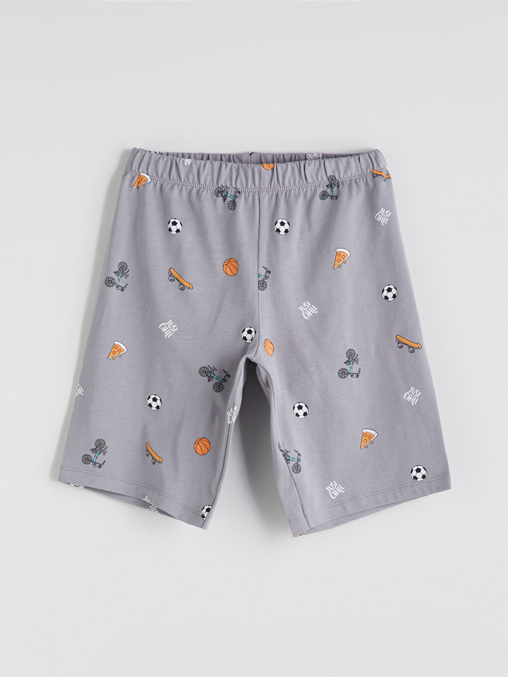 Gri Beli Lastikli Baskılı Erkek Çocuk Pijama Alt