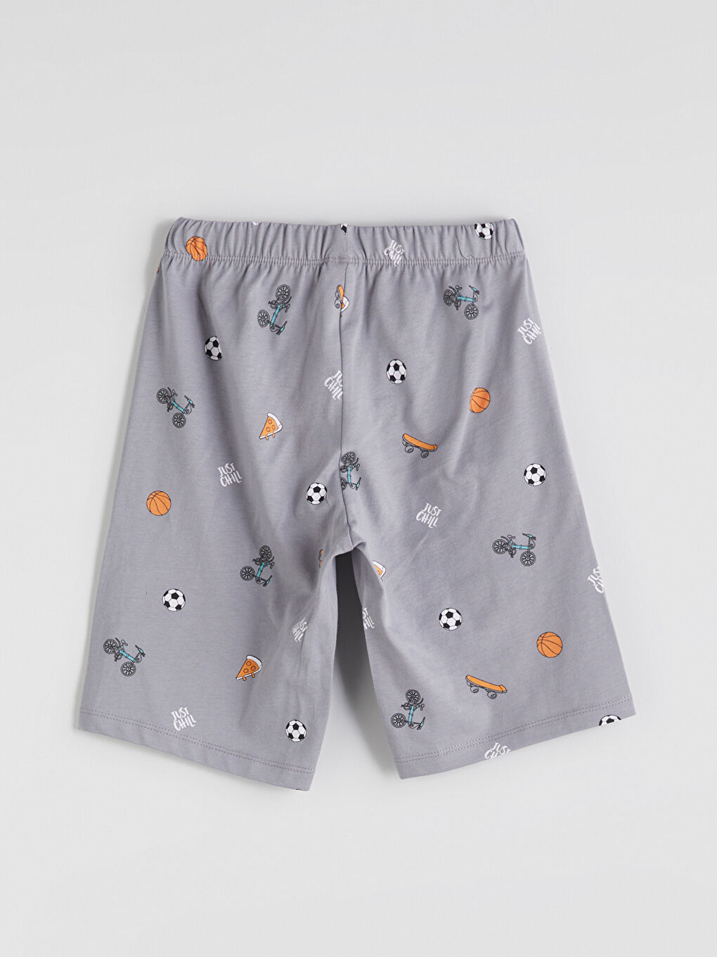 Gri Beli Lastikli Baskılı Erkek Çocuk Pijama Alt-2