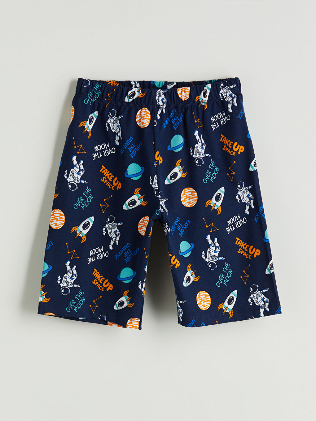 Lacivert Beli Lastikli Baskılı Erkek Çocuk Pijama Alt