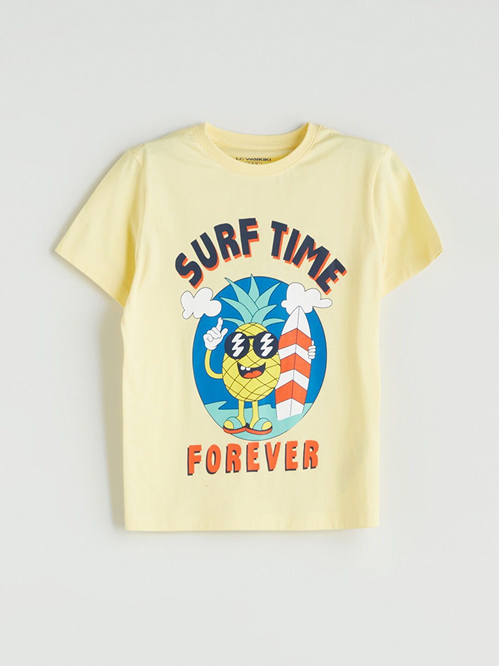 Sarı Bisiklet Yaka Baskılı Erkek Çocuk Pijama Üst