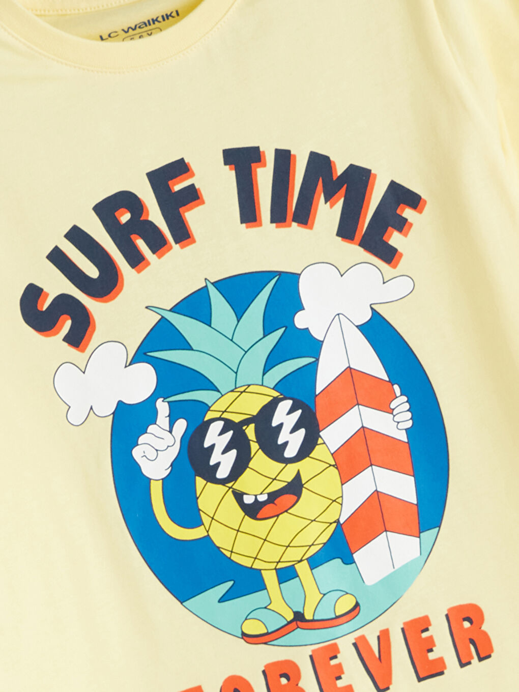 Sarı Bisiklet Yaka Baskılı Erkek Çocuk Pijama Üst-1