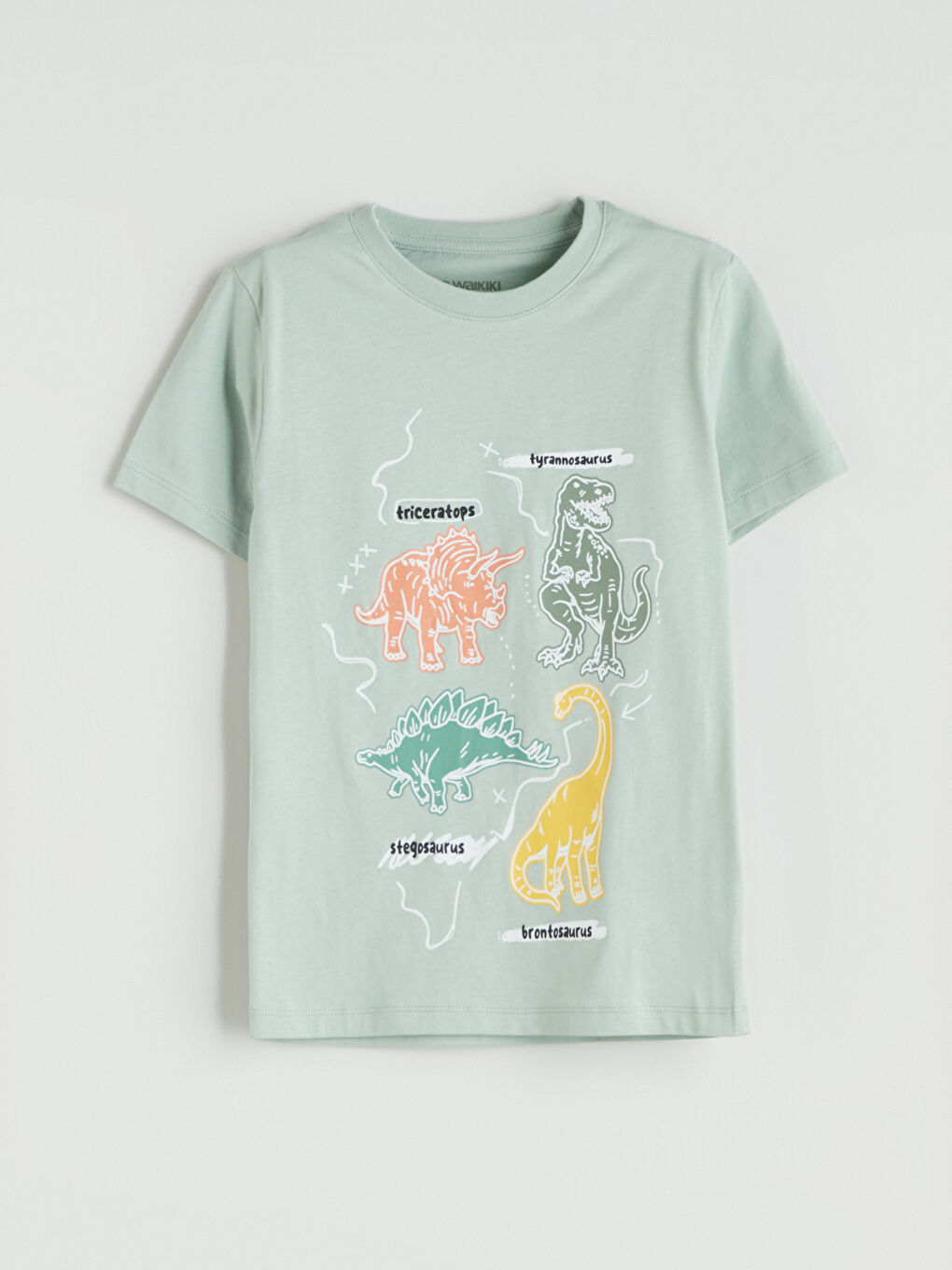 Yeşil Bisiklet Yaka Baskılı Erkek Çocuk Pijama Üst