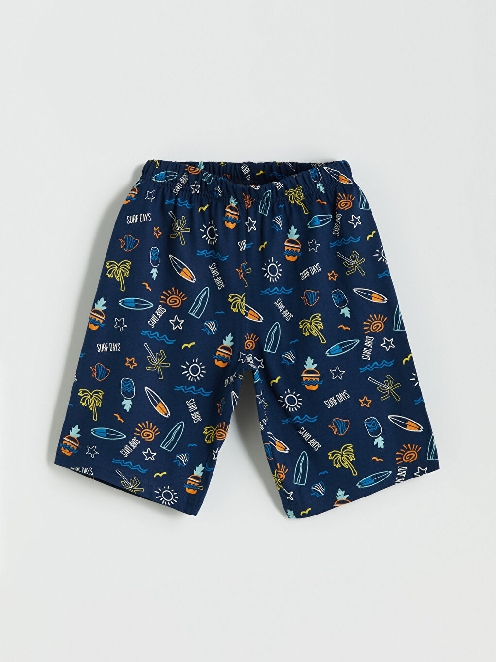 Lacivert Beli Lastikli Baskılı Erkek Çocuk Pijama Alt