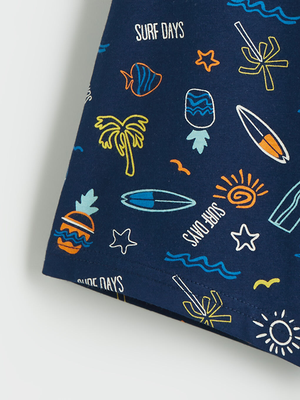 Lacivert Beli Lastikli Baskılı Erkek Çocuk Pijama Alt-1