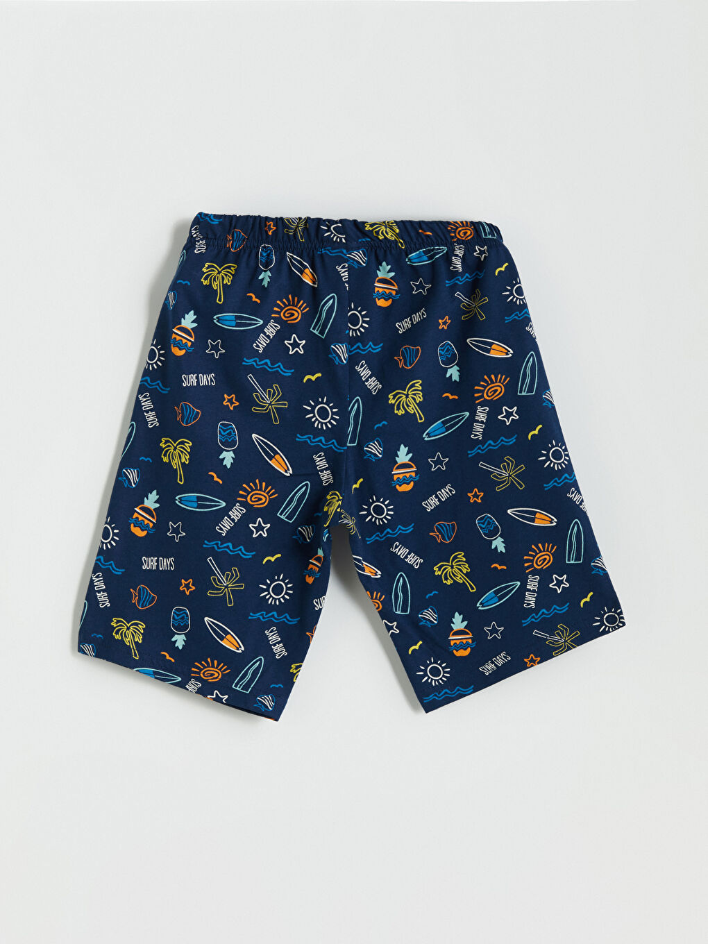 Lacivert Beli Lastikli Baskılı Erkek Çocuk Pijama Alt-2