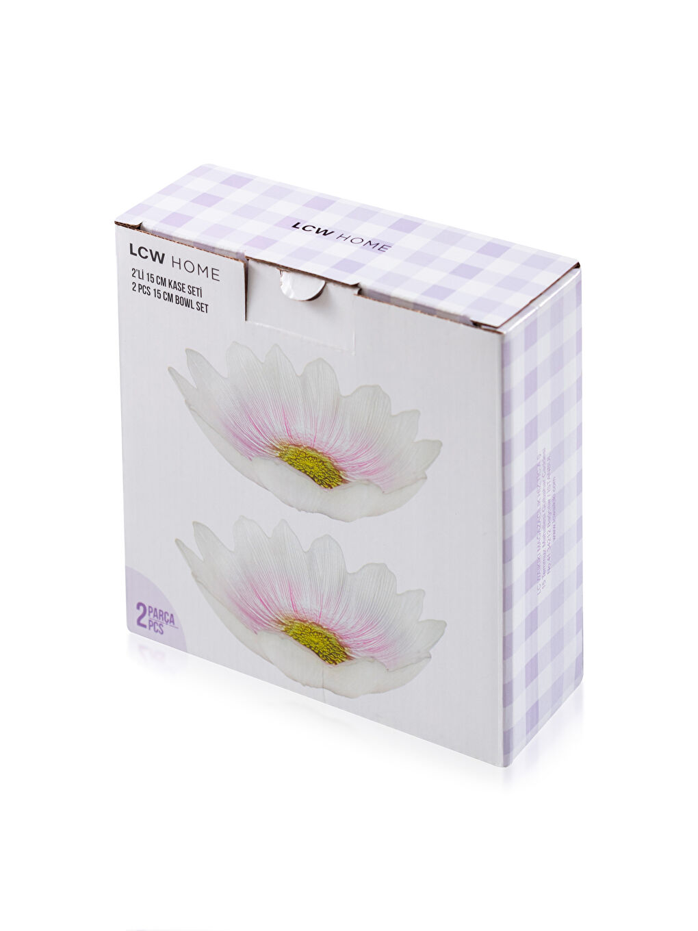 Flower Patterned Glass Snack Bowl 2 Pack 15 cm -S5HN84Z8-M0T