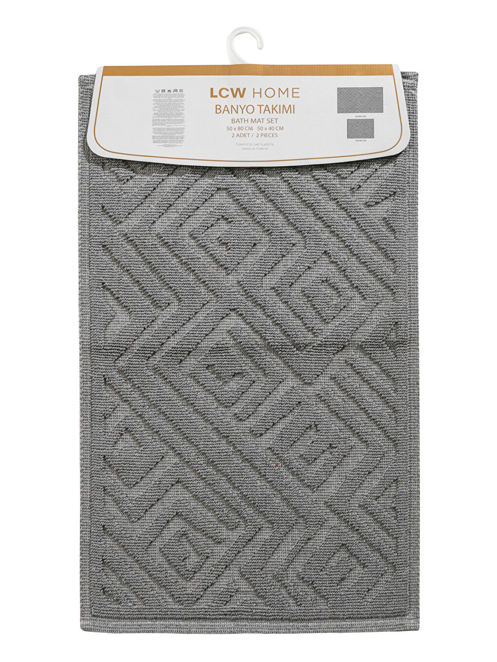 LCW HOME Gri Desenli Banyo Paspası 2'li - 4