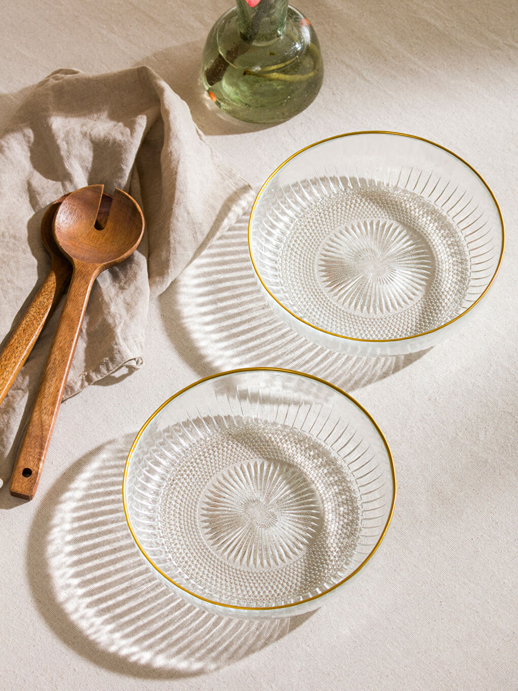 Decorative Glass Bowl Set of 2 21 cm -S5HQ38Z8-Q57