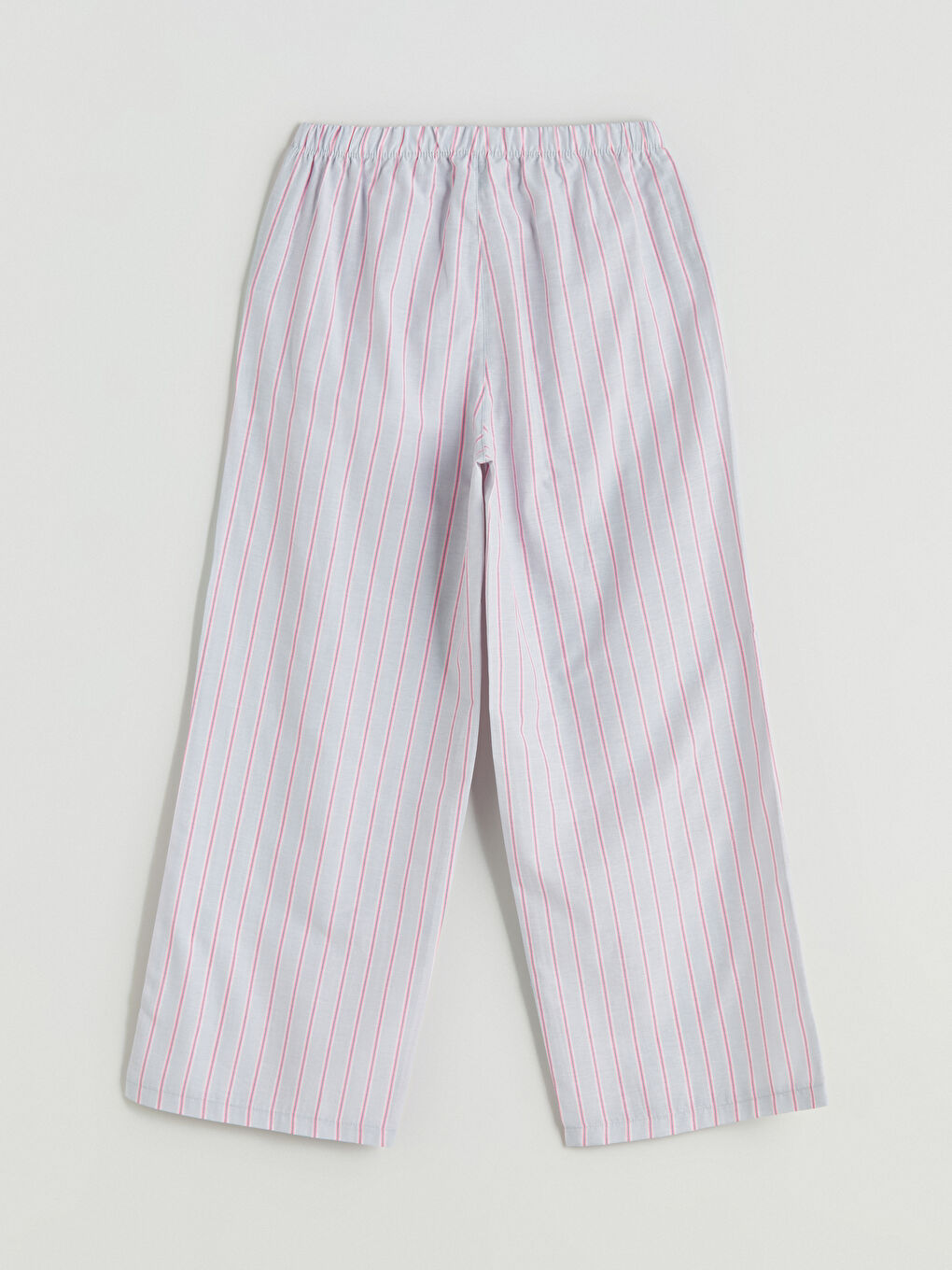 Mavi Beli Lastikli Çizgili Kadın Pijama Alt-1