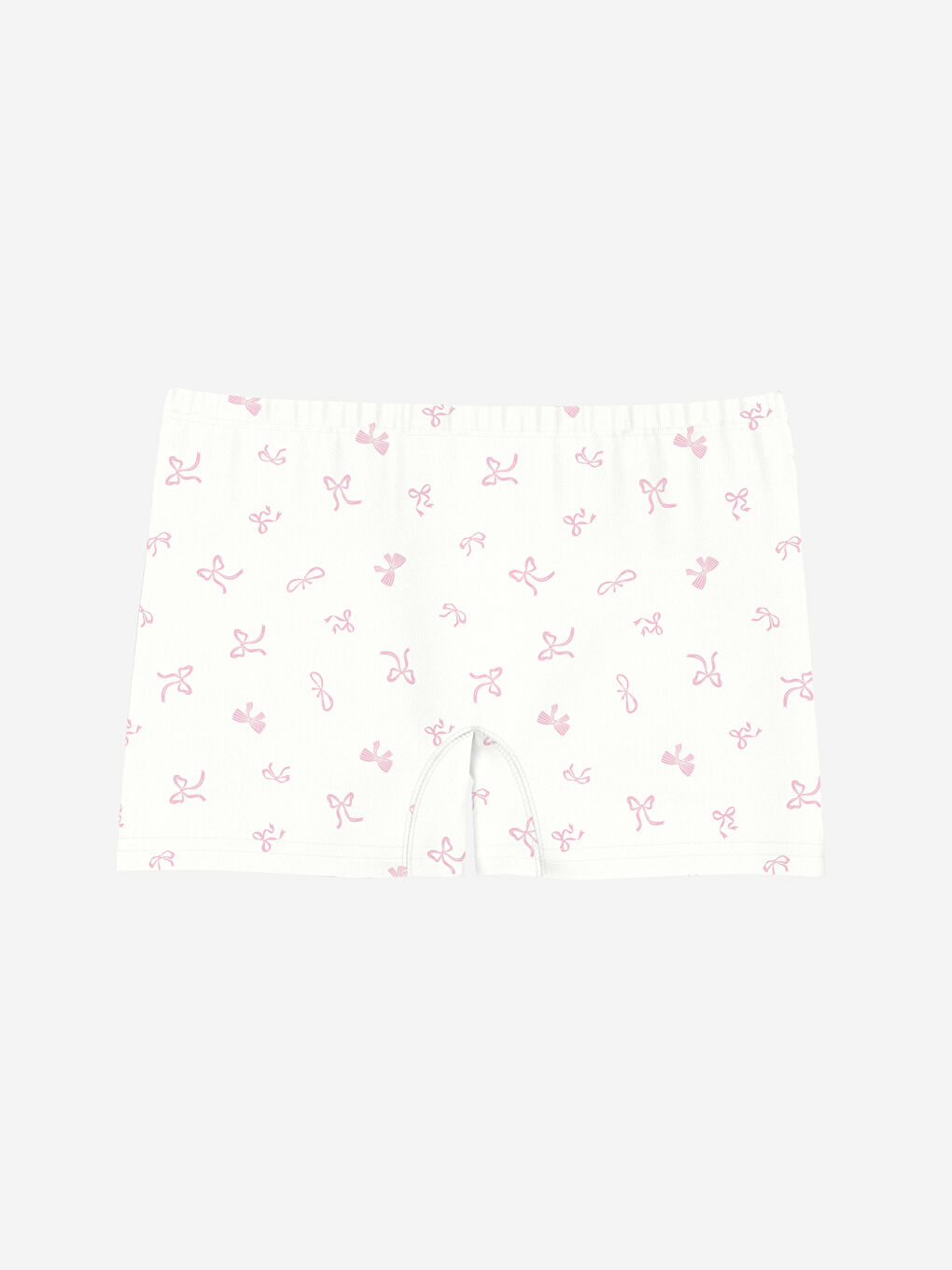 Ekru Fiyonk Desenli Kız Çocuk Boxer