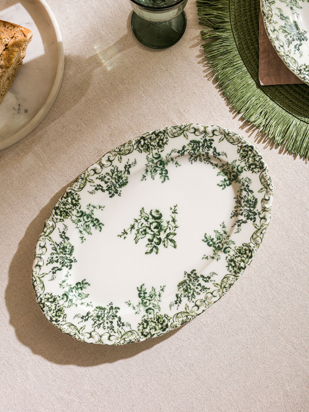 ნაბეჭდი ფაიფურის ნავის თეფში 30 სმ-1