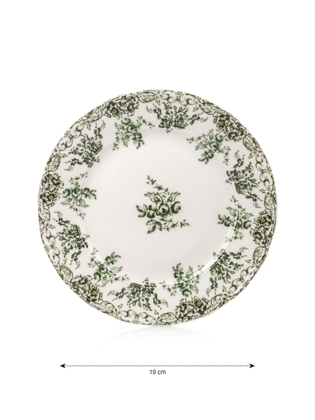 Yeşil Baskılı Porselen Servis Tabağı 25 cm-3
