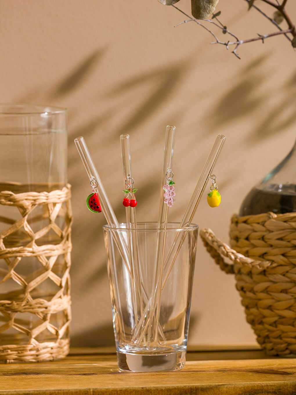 LCW HOME Karişik Meyve Figürlü Cam Pipet 4'lü