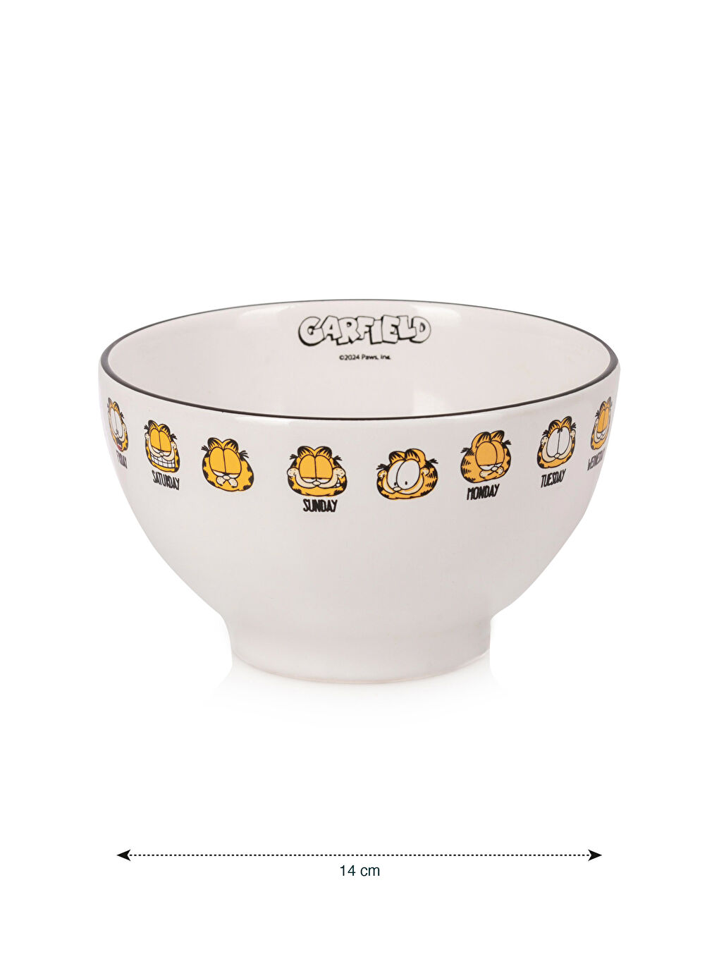 LCW HOME Garfield Printed Ceramic Bowl 14 cm -S5HT63Z8-J5E