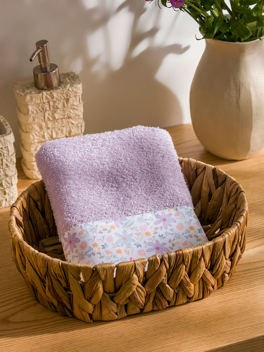 Flower Printed Cotton Face Towel 50X80 Cm -S5HT66Z8-RZG