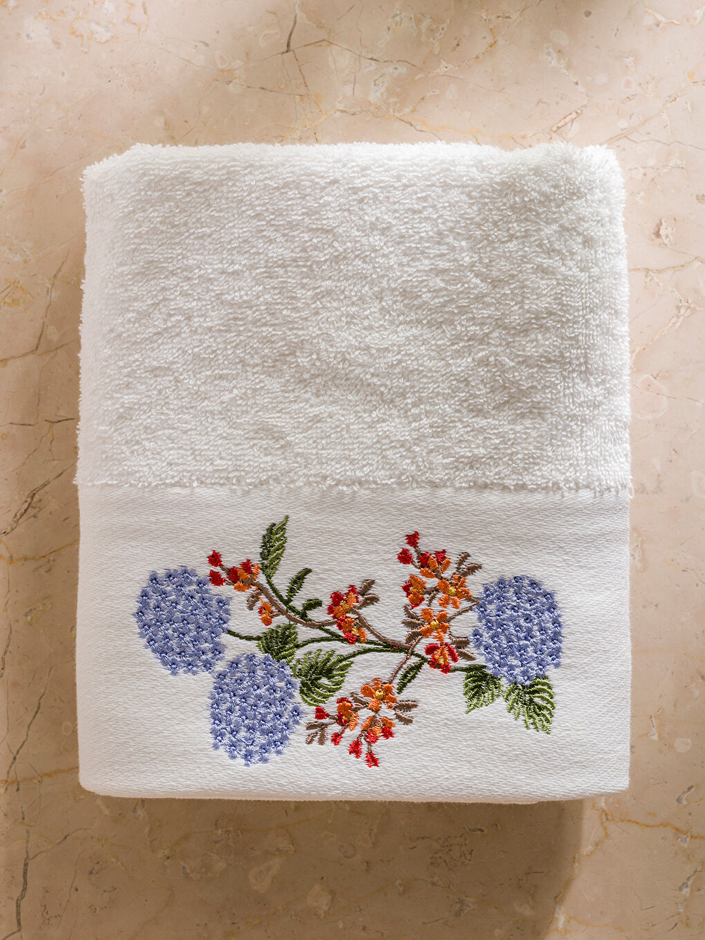Embroidered Floral Cotton Hand Towel 50x80 cm -S5HT80Z8-EEW