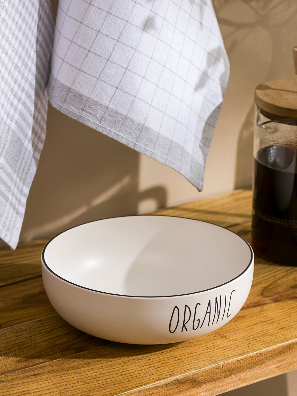 LCW HOME Siyah Baskılı Seramik Salata Kasesi 20 cm