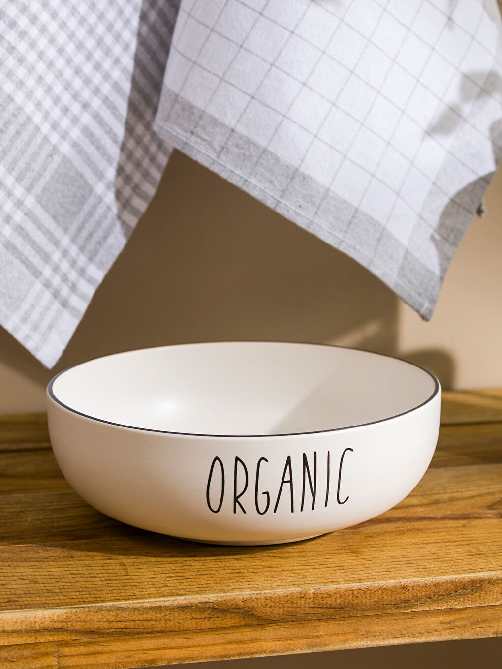 LCW HOME Siyah Baskılı Seramik Salata Kasesi 20 cm - 1