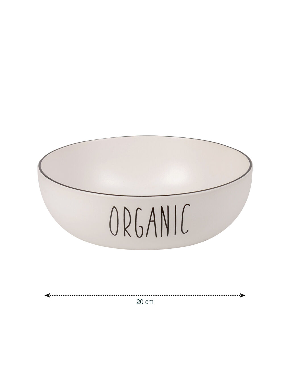 LCW HOME Siyah Baskılı Seramik Salata Kasesi 20 cm - 3