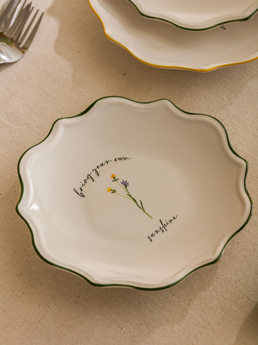 Printed Ceramic Plate 4-pack 20 cm-2