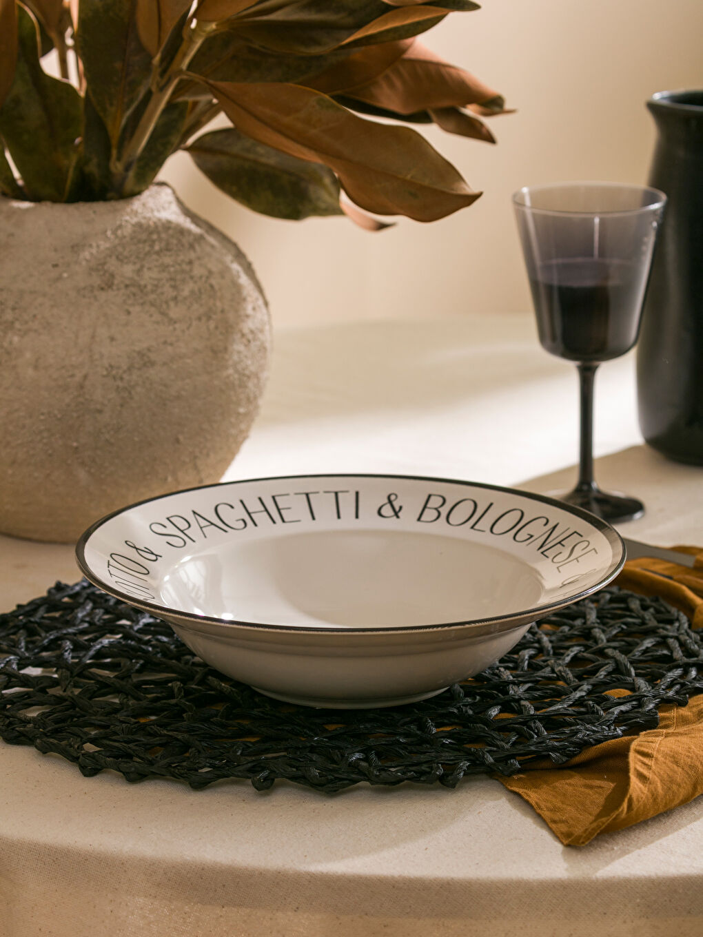 Керамическая тарелка для пасты с принтом 27 см-1