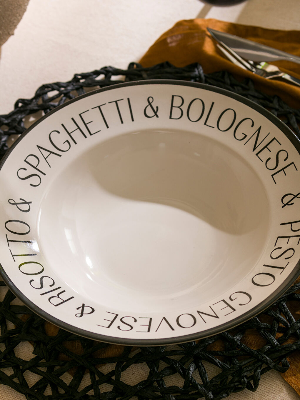 Керамическая тарелка для пасты с принтом 27 см-2