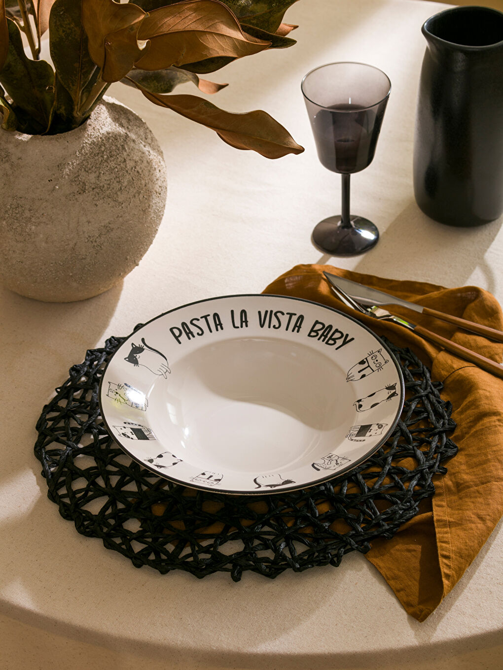 Lcw Home Assiette creuse en céramique imprimée 27 cm -S5HU09Z8-LQJ