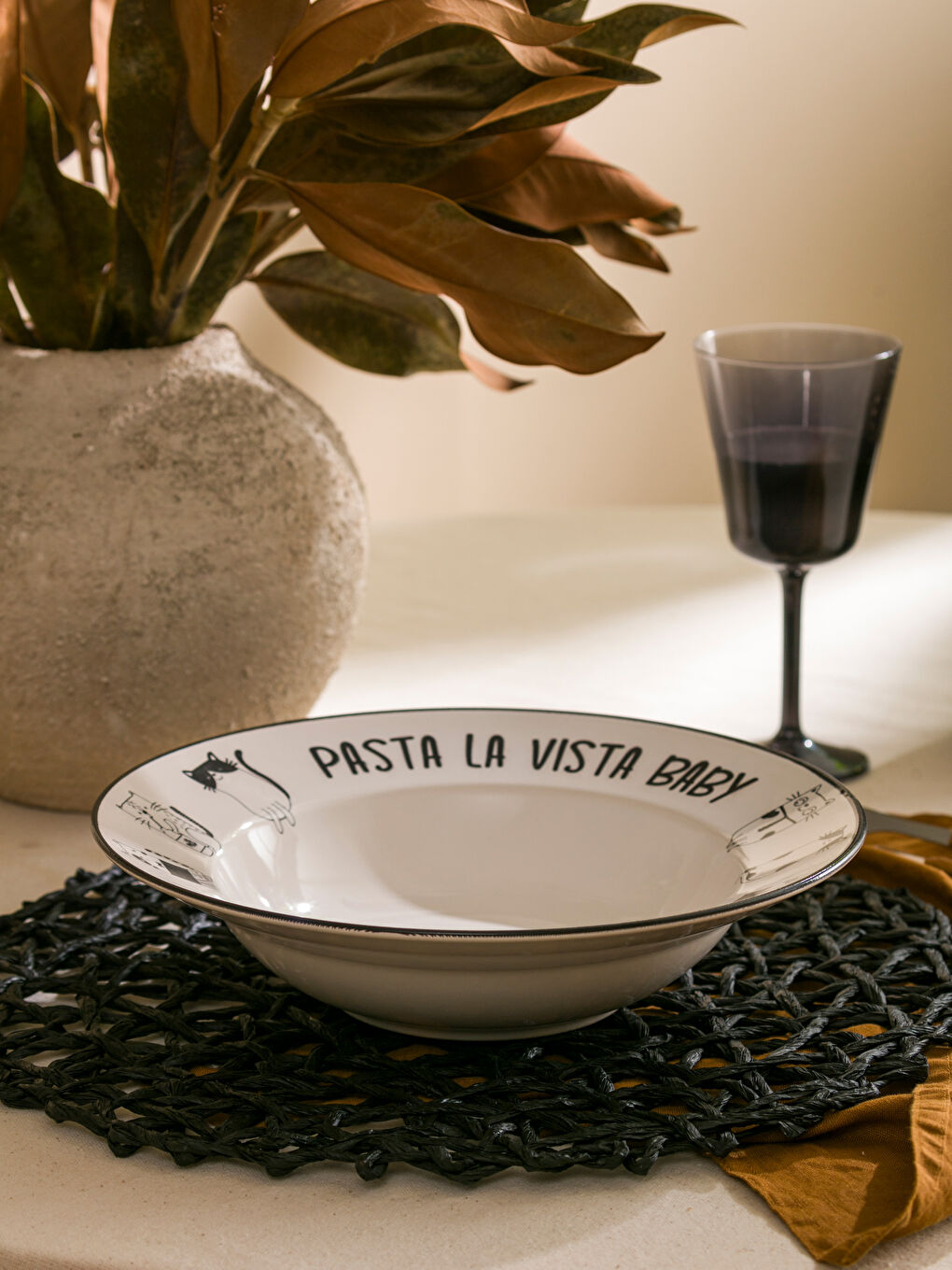 Lcw Home Assiette creuse en céramique imprimée 27 cm -S5HU09Z8-LQJ