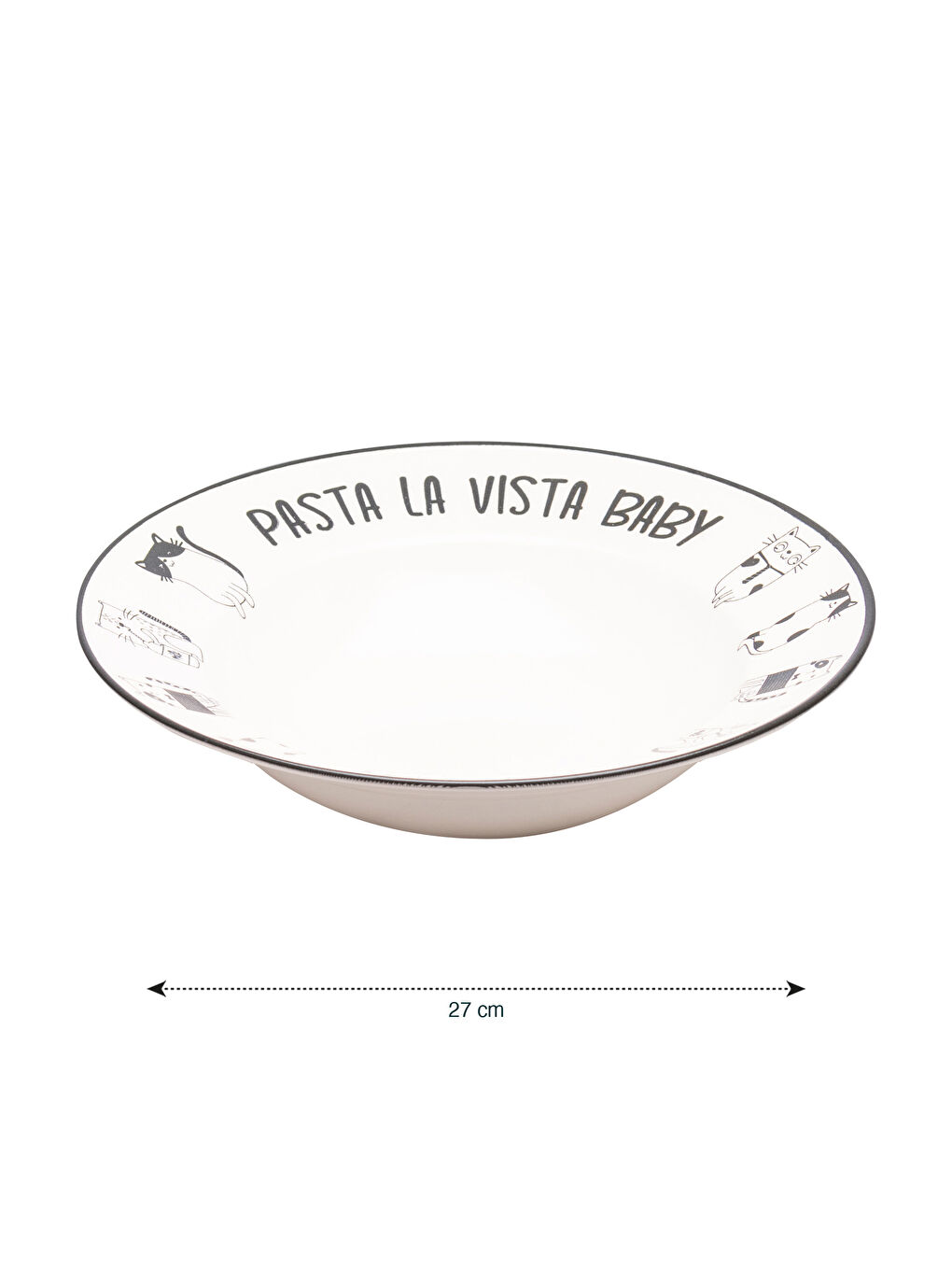Lcw Home Assiette creuse en céramique imprimée 27 cm -S5HU09Z8-LQJ