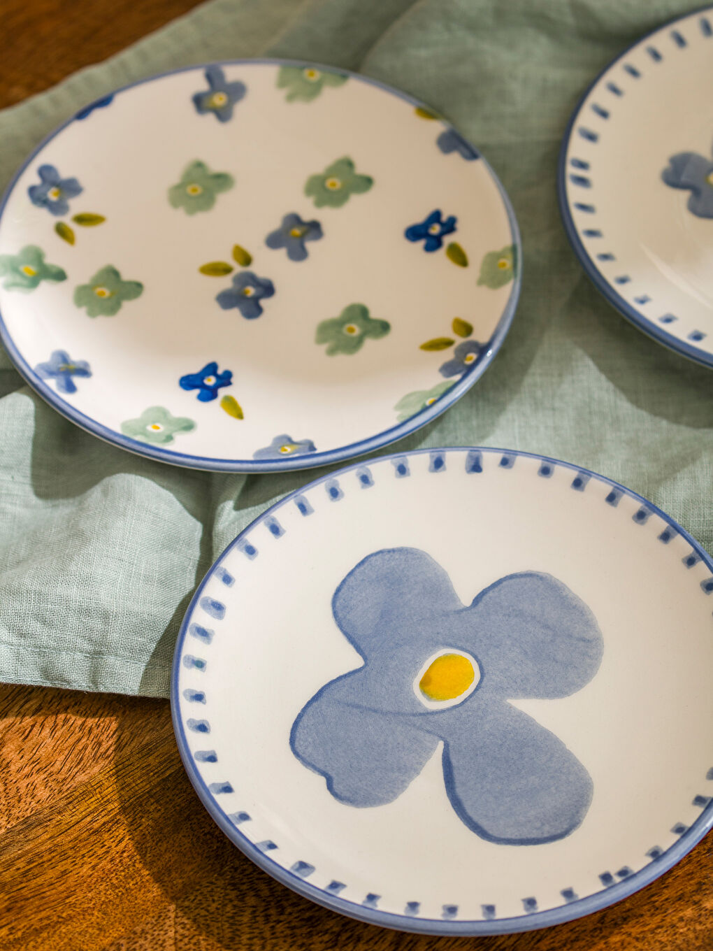 Floral Patterned Ceramic Cake Plate Set 4-pack 16 cm -S5HU77Z8-M0T
