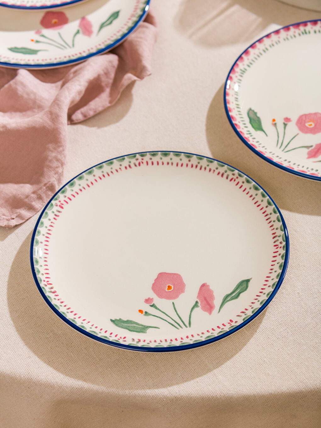 Floral Printed Ceramic Cake Plate 4-pack 21 cm -S5HU85Z8-M0T