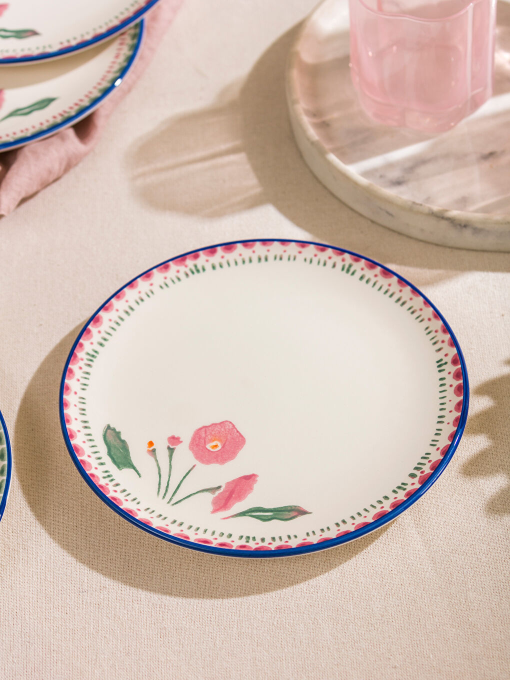 Floral Printed Ceramic Cake Plate 4-pack 21 cm -S5HU85Z8-M0T
