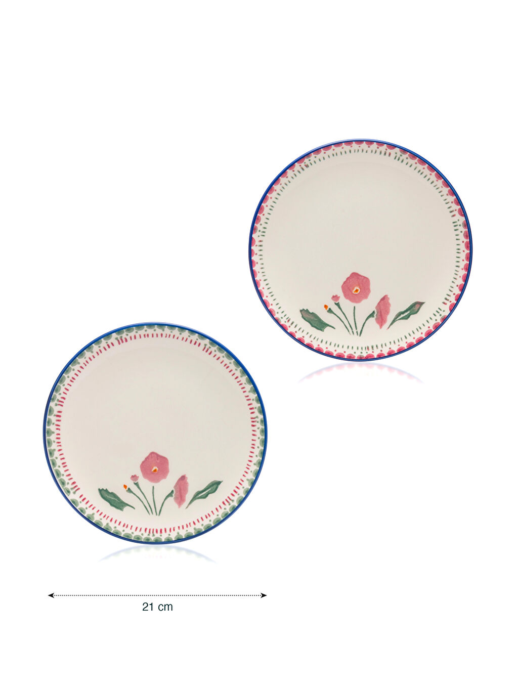 Floral Printed Ceramic Cake Plate 4-pack 21 cm -S5HU85Z8-M0T