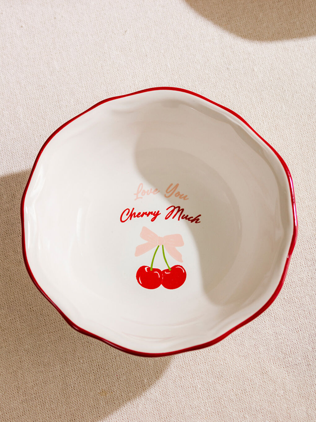 Karışık Kiraz Baskılı Seramik Kase 2'li 15 cm-1