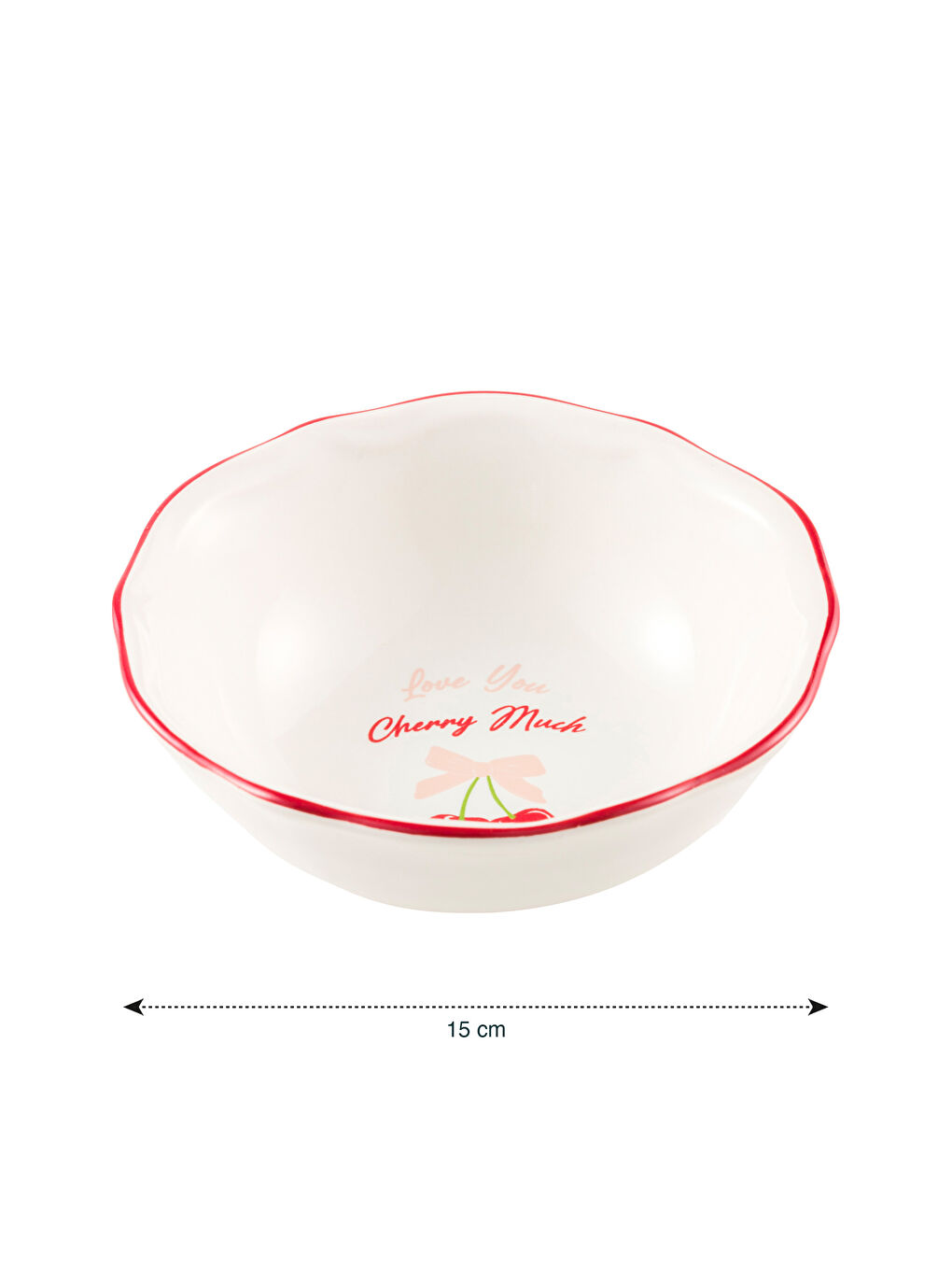Karışık Kiraz Baskılı Seramik Kase 2'li 15 cm-4