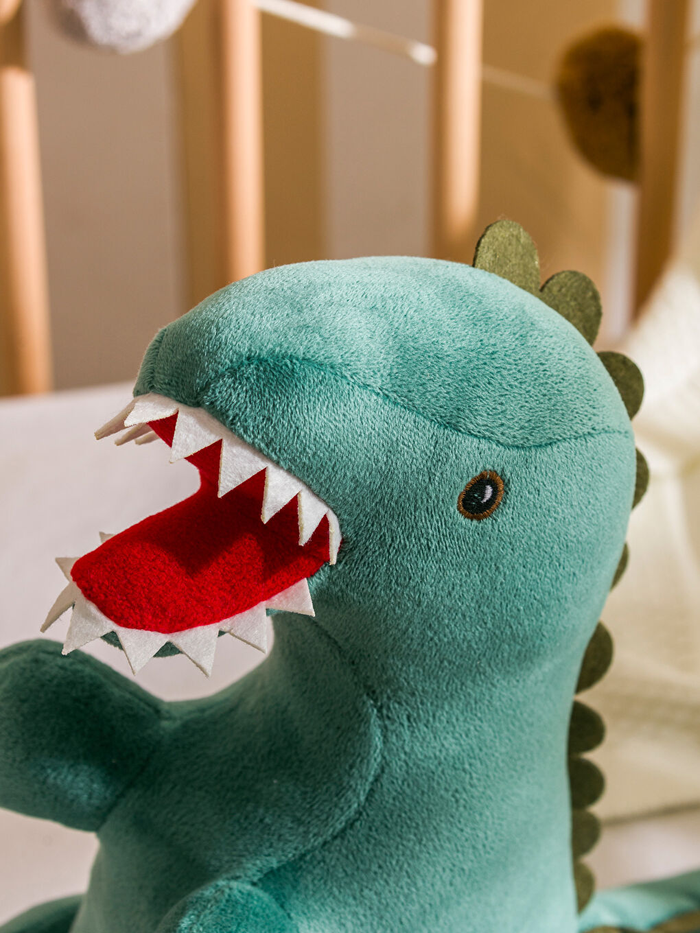 LCW HOME Haki Dinozor Figürlü Pelüş Bebek Kırlent 40 Cm - 2