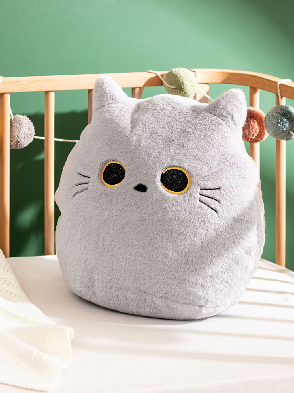 LCW HOME Gri Kedi Figürlü Pelüş Bebek Kırlent 42 Cm