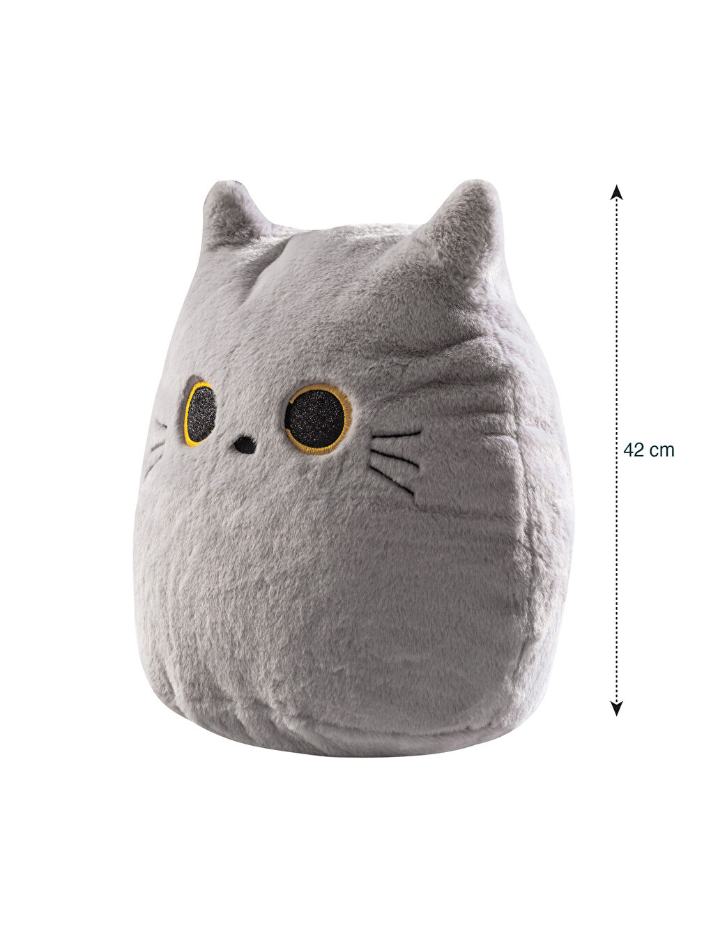 LCW HOME Gri Kedi Figürlü Pelüş Bebek Kırlent 42 Cm - 3