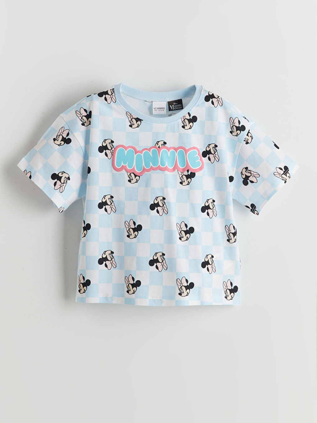 Beyaz Minnie Mouse Baskılı Kız Çocuk Pijama Üst