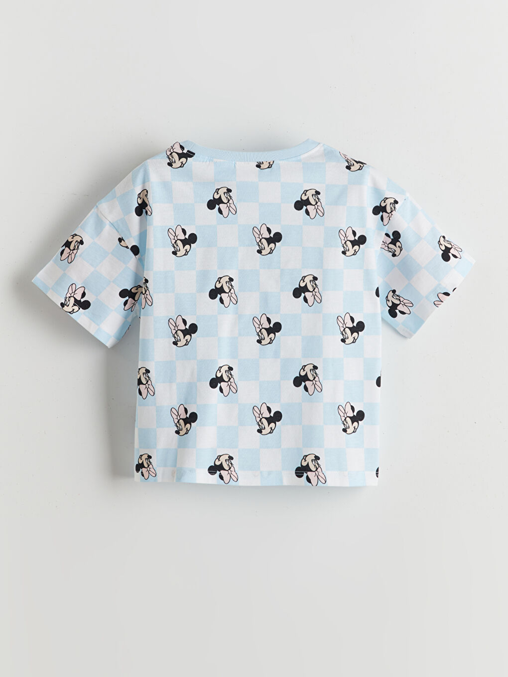 Beyaz Minnie Mouse Baskılı Kız Çocuk Pijama Üst-1