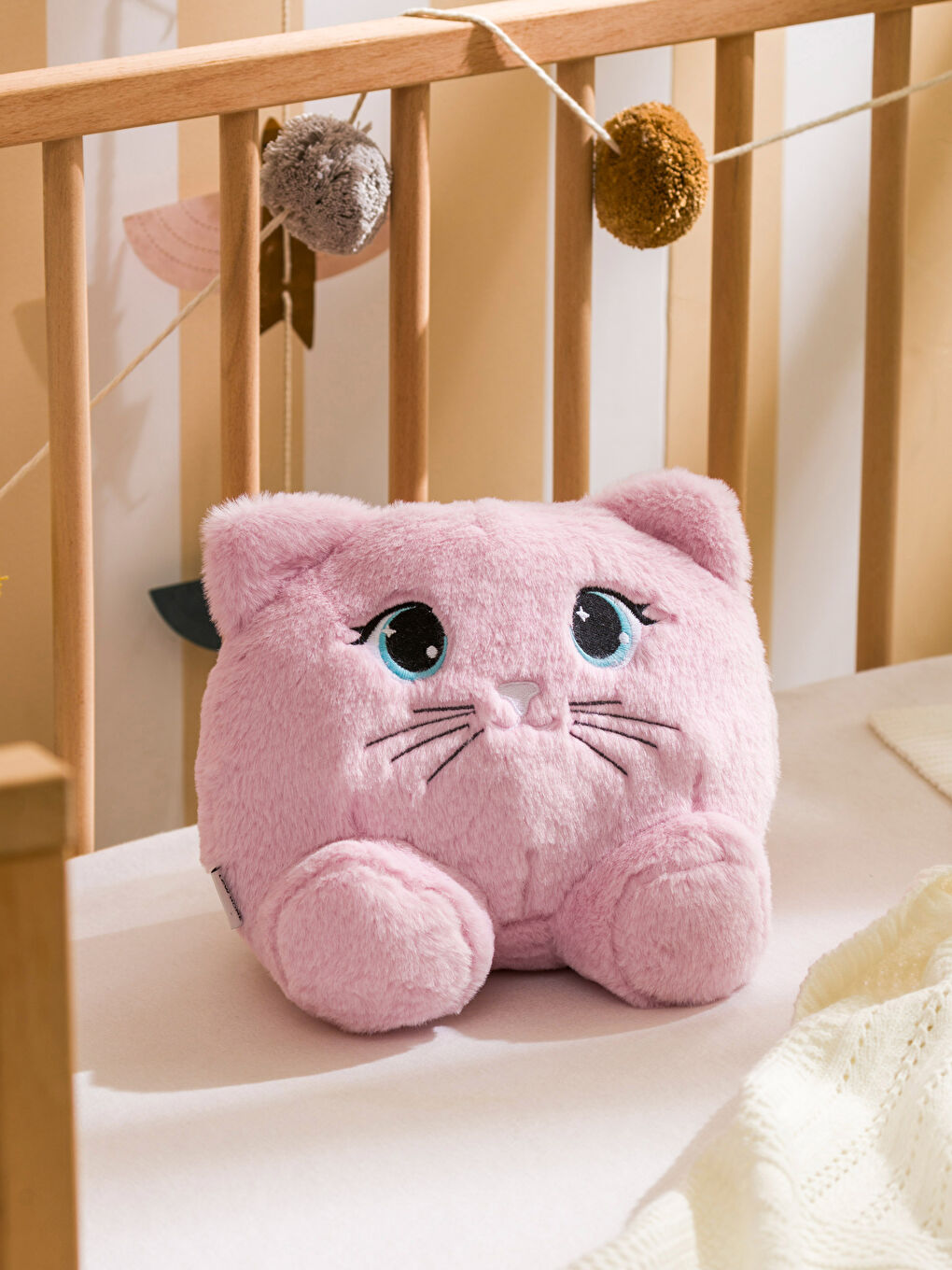 LCW HOME Pembe Kedi Figürlü Pelüş Bebek Kırlent 25 Cm