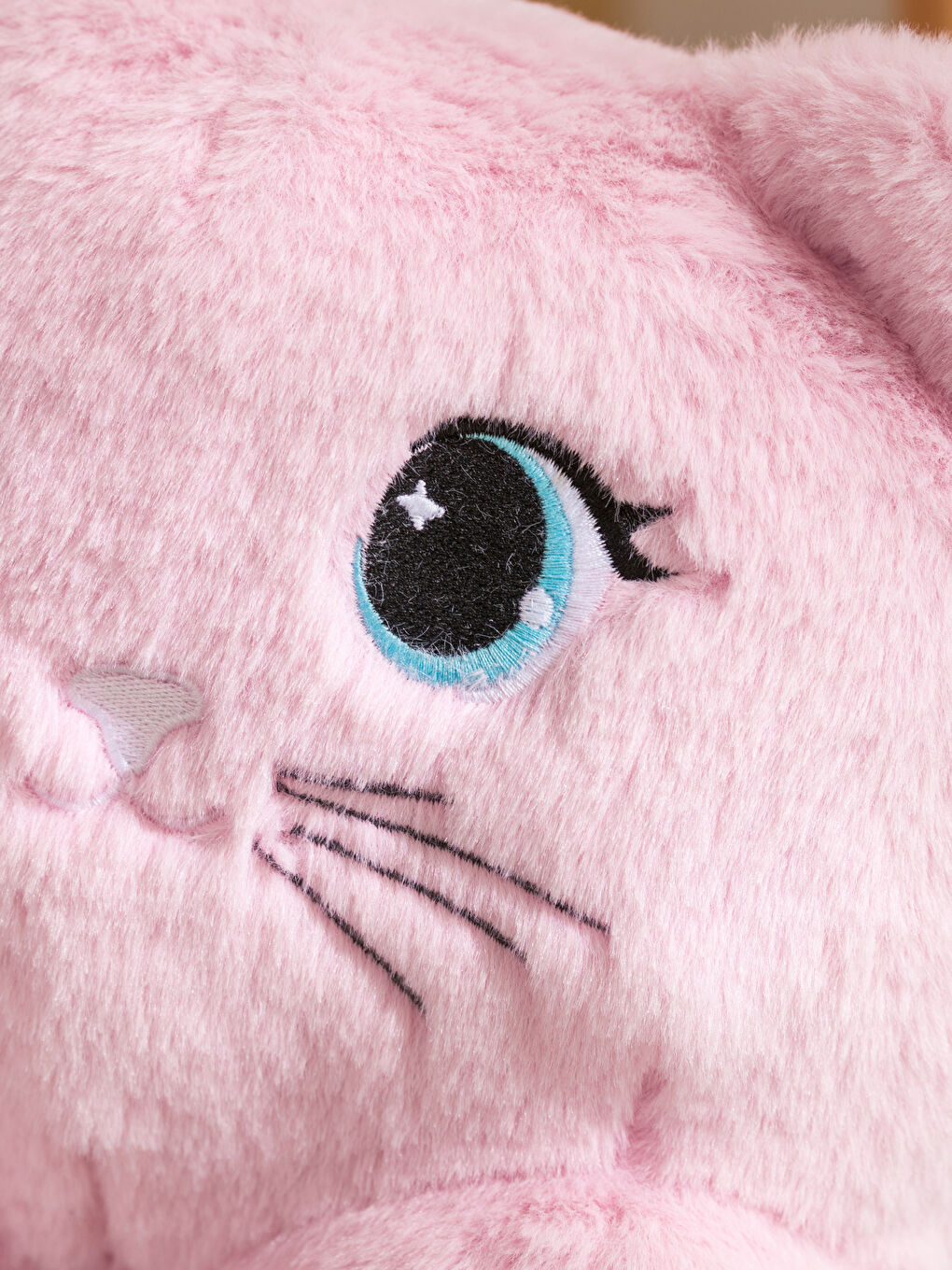 LCW HOME Pembe Kedi Figürlü Pelüş Bebek Kırlent 25 Cm - 1