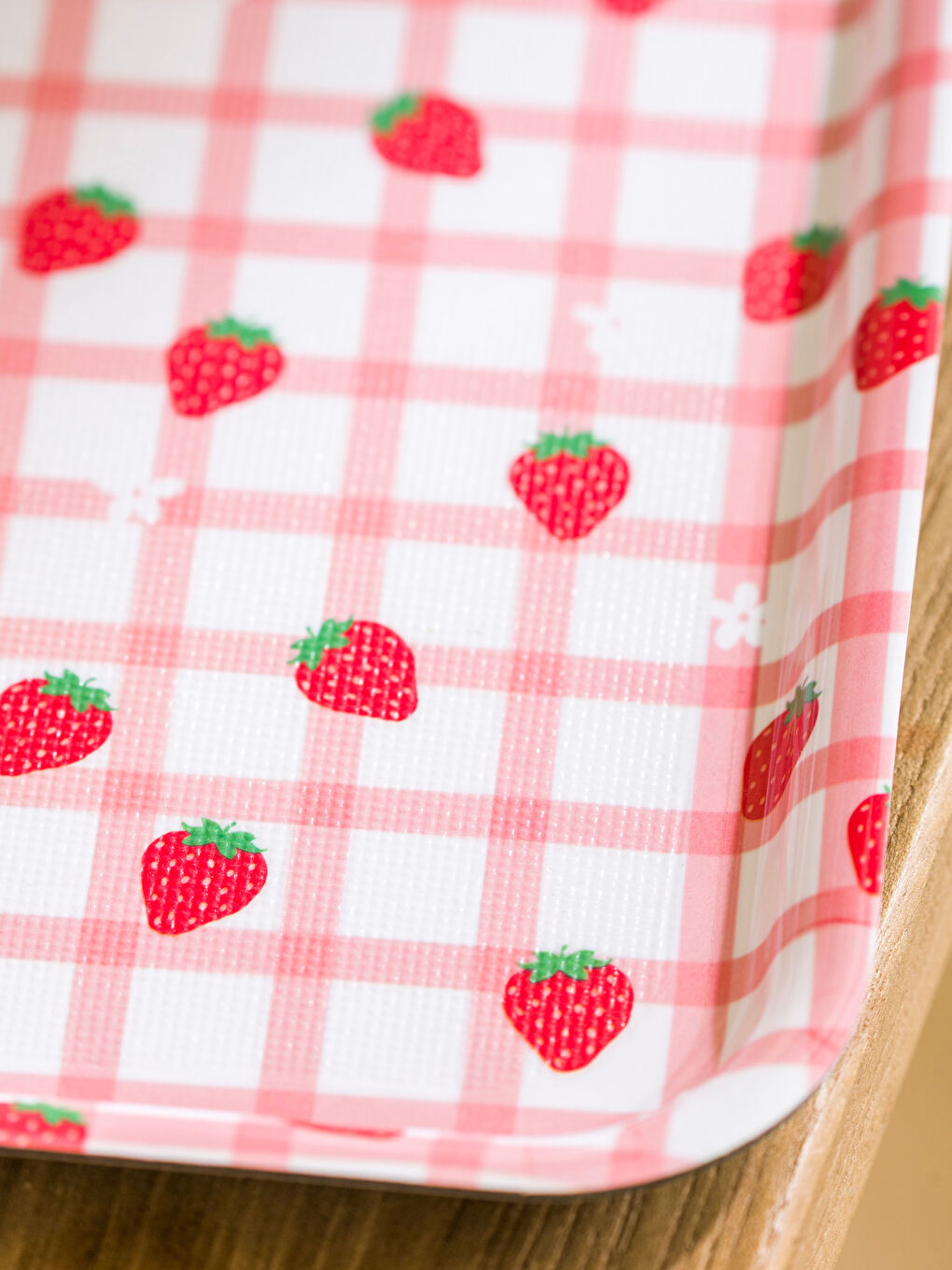 Karışık Çilek Baskılı Metal Tepsi 26 cm-2