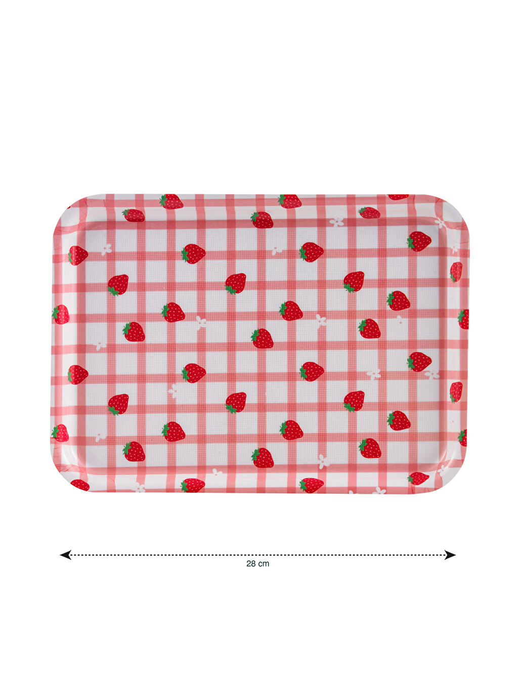 Karışık Çilek Baskılı Metal Tepsi 26 cm-3