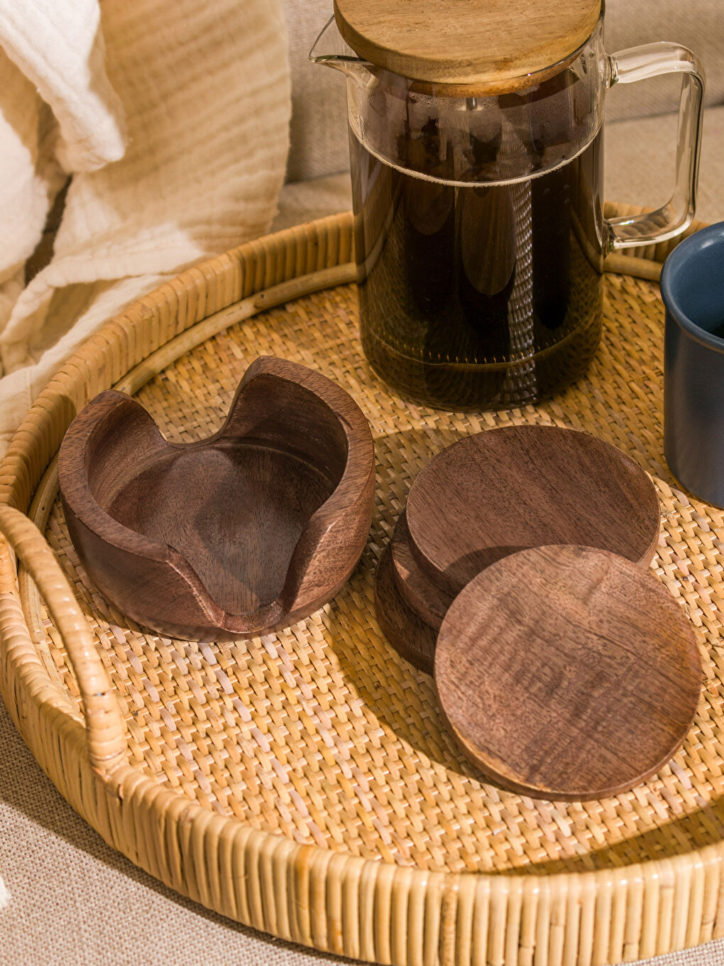 Kahverengi Ahaşp Bardak Altığı Seti-2