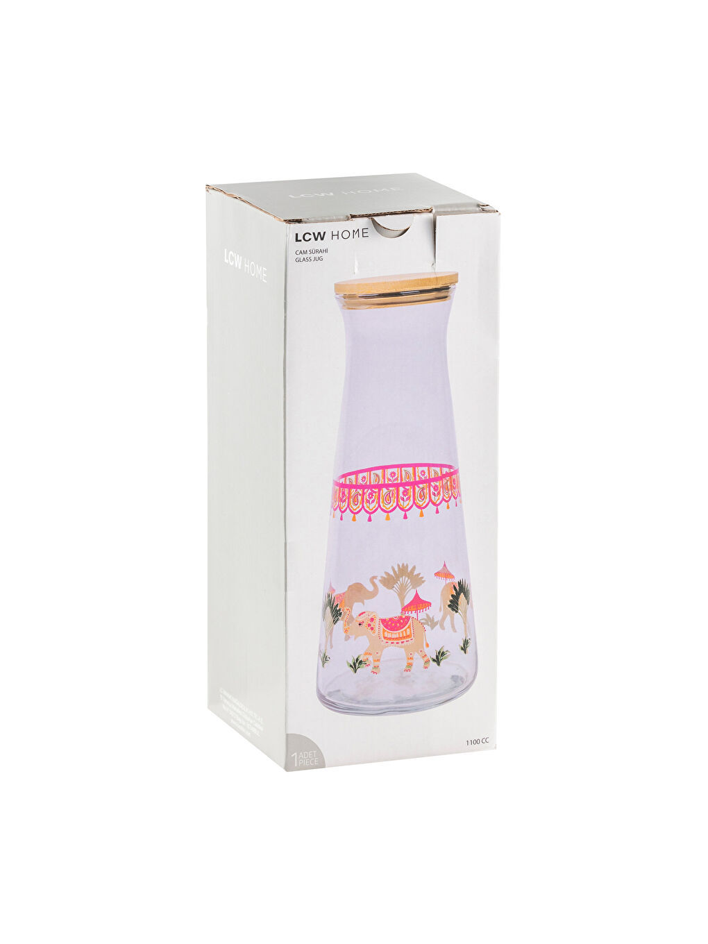 LCW HOME Karişik Ahşap Kapaklı Cam Sürahi 1100 ml - 4