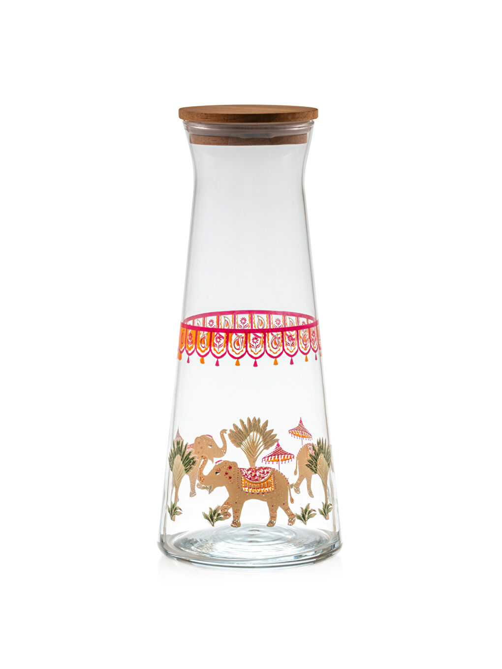 LCW HOME Karişik Ahşap Kapaklı Cam Sürahi 1100 ml - 5