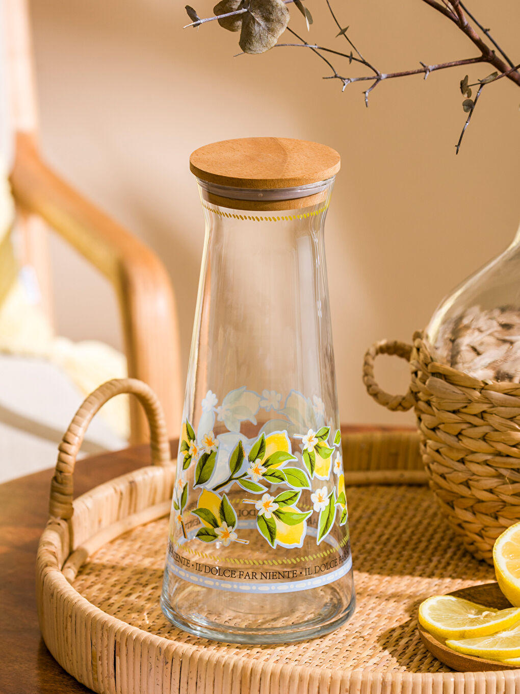 LCW HOME Karişik Çiçekli Baş Ucu Sürahisi 1100 ml - 1