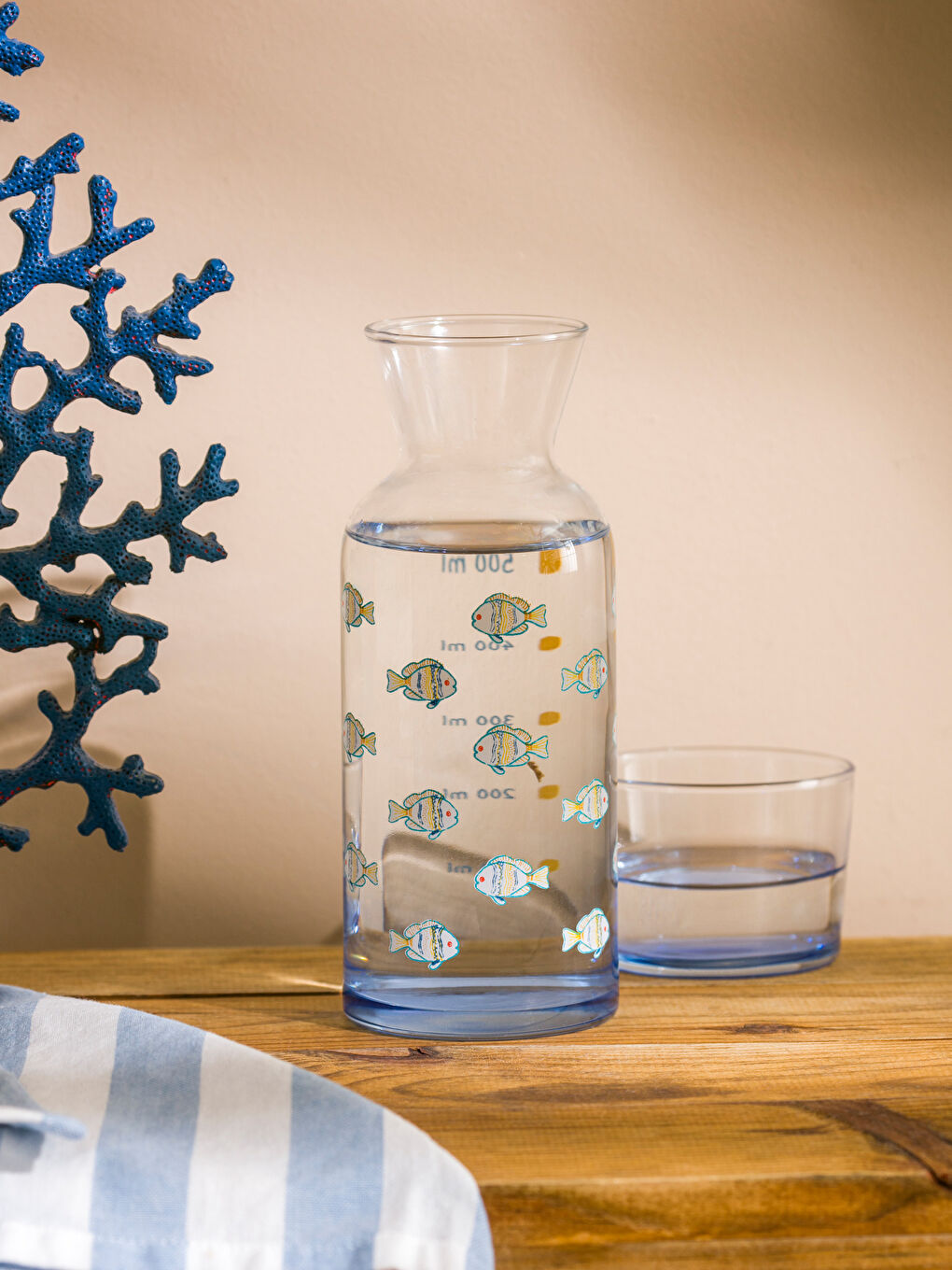LCW HOME Karişik Balık Baskılı Cam Sürahi 600 ml