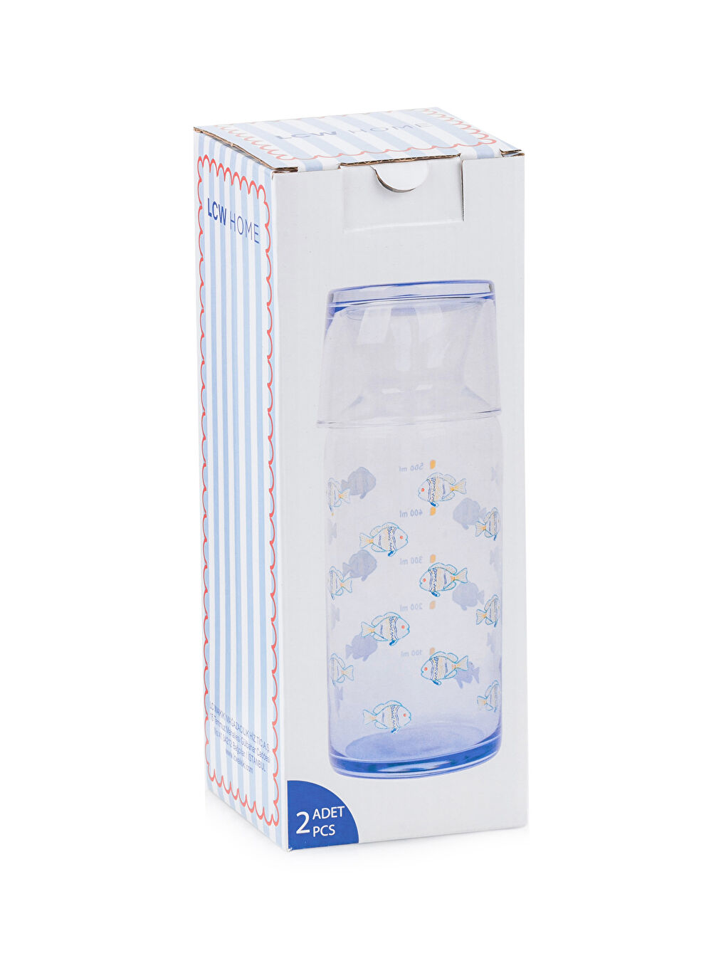 LCW HOME Karişik Balık Baskılı Cam Sürahi 600 ml - 4